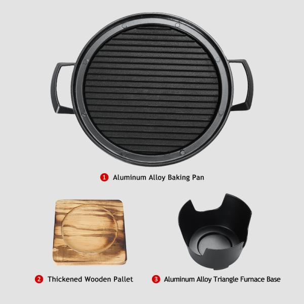 Tabletop Alcohol Stove Yakiniku Yakitori Aluminum Non Stick Smokeless Mini Portable Bbq Grill