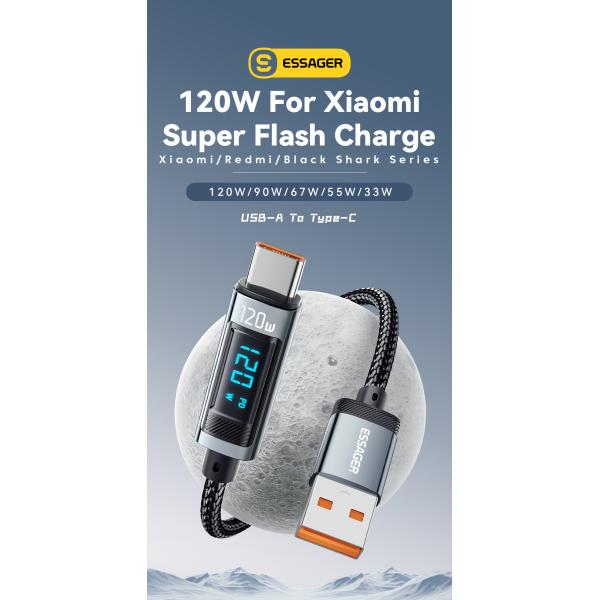 ESSAGER ES-X47 USB A To USB C Charging Cable 120W