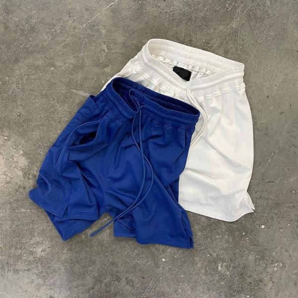 Custom Plain Pullover Lightweight Hoodies Jogger Streetwear No Strings Blank Two Piece Sweatsuits Hoodies Men Mesh Shorts Set