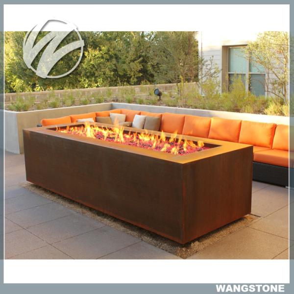 Multi Function Corten Steel Fire Pit Rectangle Metal Garden Fire Pit Metal Sculpture