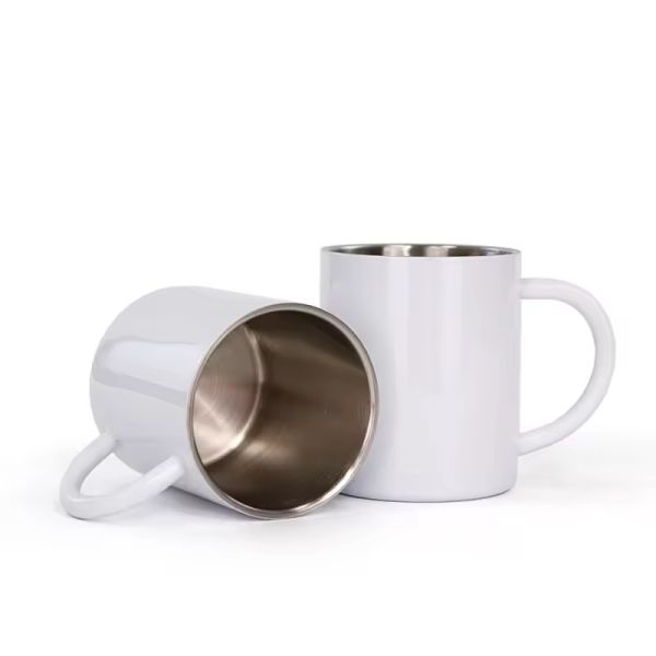 Sublimation Coffee Mugs With Handle Stainless Steel Double Wall Sublimation Camping Mug