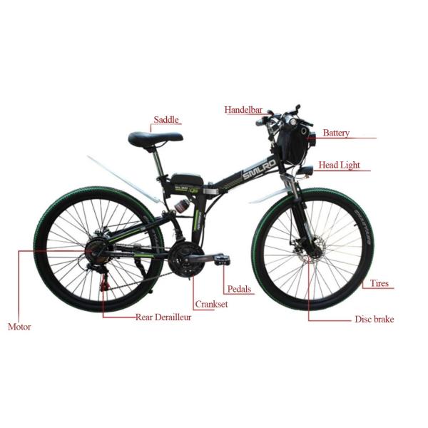 48V 24 Inch Electric Bike 1000 Watt SHIMANO 21Speed Geared 6061Alu Frame