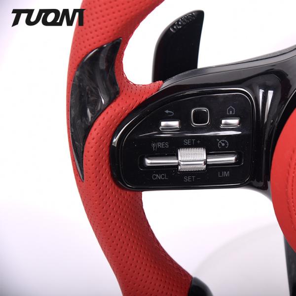 Carbon Fiber Red Leather Forged Steering Wheel Mercedes Benz Amg Performance