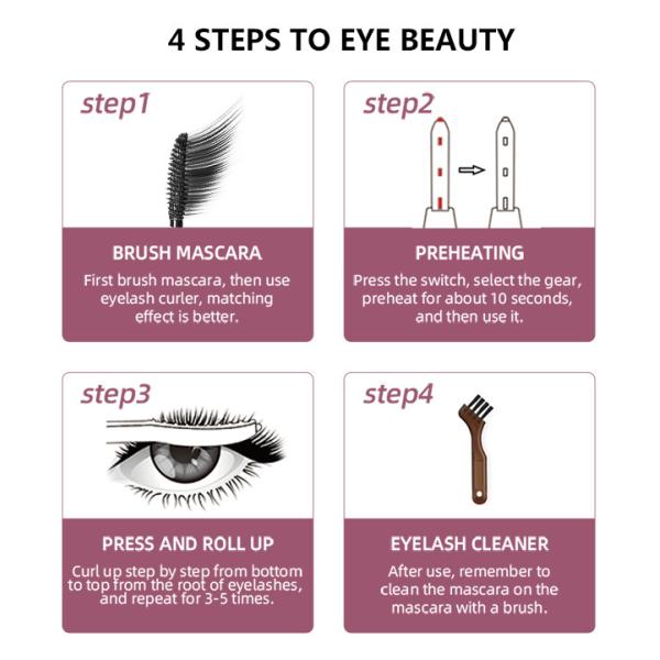 Temperature Display 90 Minutes 450mAh Battery Heated Eyelash Curler