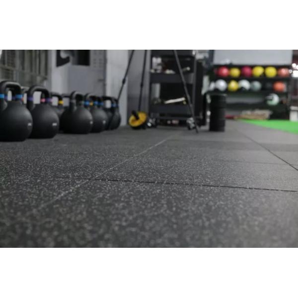 Black Gym Rubber Floor Mats Lightweight Weight Lifting Mats 1000x1000x15mm