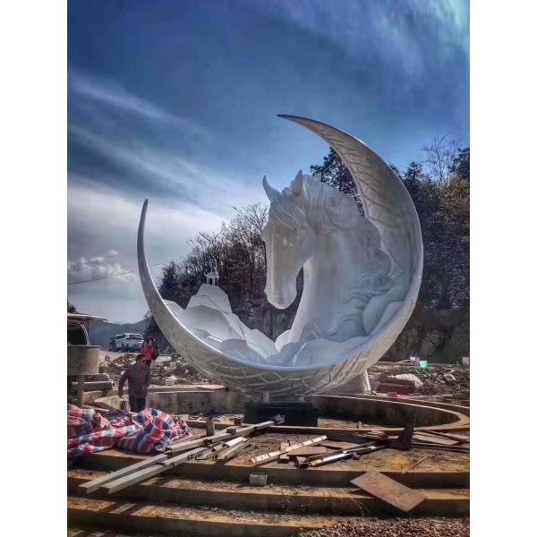 Resin Large Outdoor Metal Sculpture White Metal Yard Sculptures