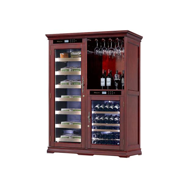 Dual Zone Touch Control Electric Reagan Luxe Wood Cigar Cooler Humidor Cabinet