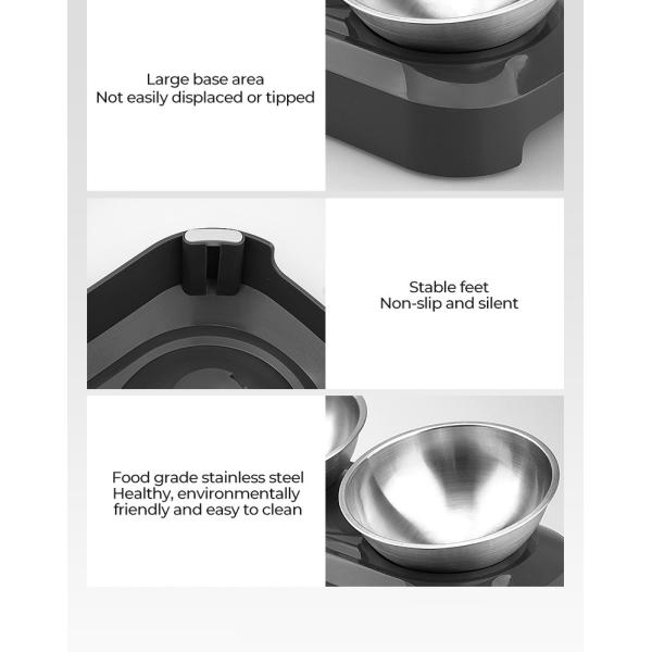 Pet Food Dog Feeder With Stainless Steel Bowl Raised Dog Bowls Non Spill Dog Bowl