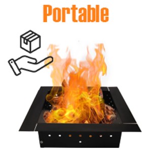 Heavy Duty Steel Square Fire Pit Insert Ring Liner 24" Inside 32" Outside Diameter for Outdoor Wood Burning Fireplace Camping