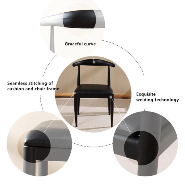 Modern PU Dining Chairs , Leather Metal Hans Wegner Dining Chair