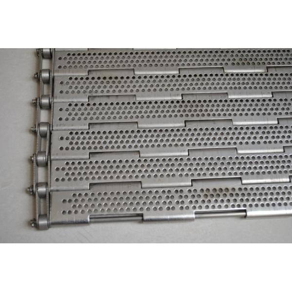 Light Grey Stainless Steel Plate Link Conveyor Belt With Baffle