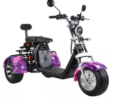 Off Road 3 Wheel Electric Scooter Street Legal For Adults 1000w 1500w 60v Lithium Battery