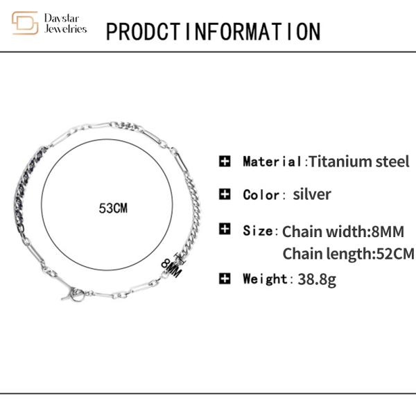 Custom Personality Stainless Steel Necklace Hip Hop Collarbone Choker Necklace