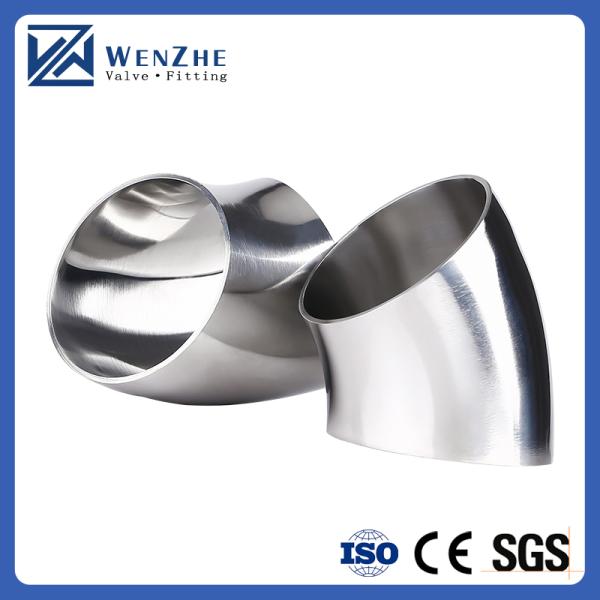 Sanitary 304/ 316L Stainless Steel 45 Degree Elbow Pipe Fitting for Welding Connection