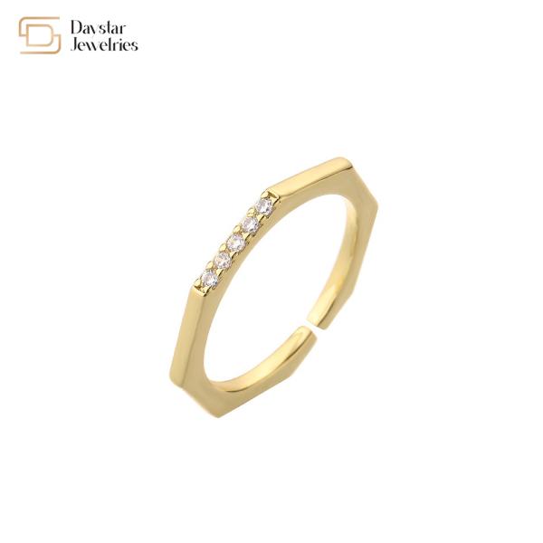 Women Men Wedding Engagement Heart Diamond Rings Adjustable 18k Gold Plated