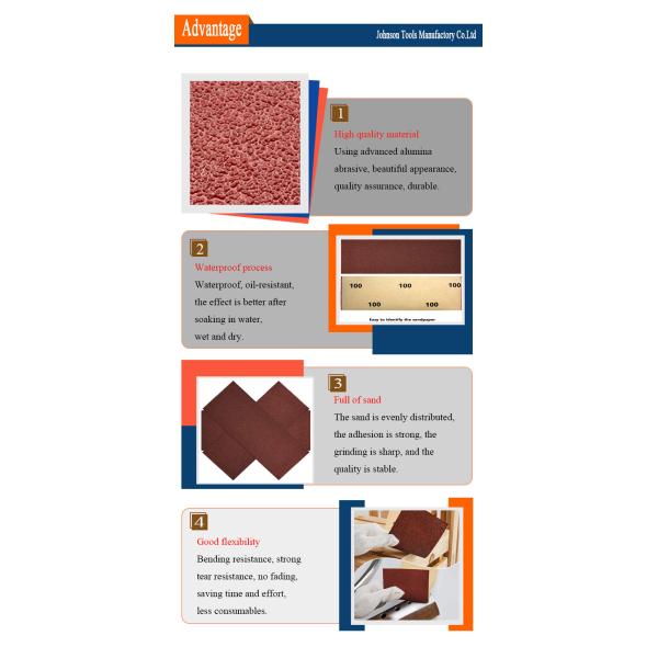 9*3.6inch Red Aluminum Oxide Hook And Loop Sander Sheets For Wood Stone Dry Wall