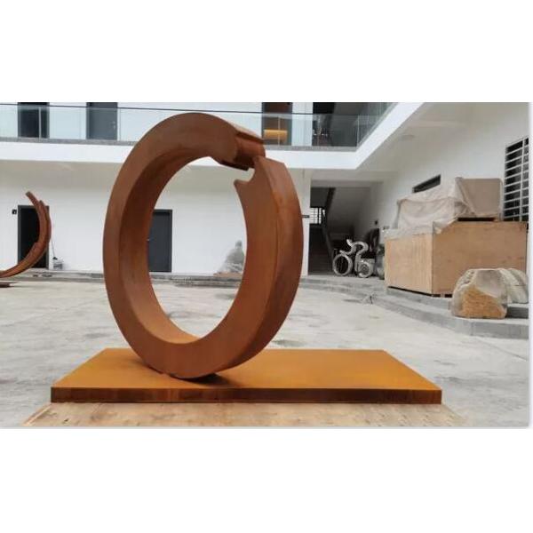 Outdoor Rustic Modern Abstract Large Ring Corten Steel Metal Art Sculpture
