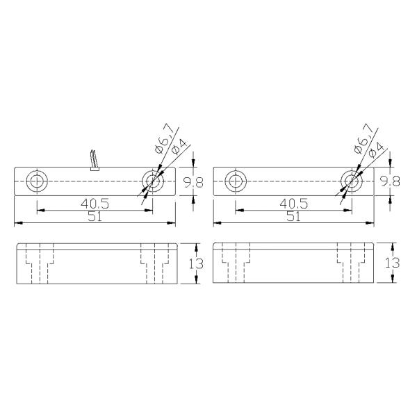 CE Certified Surface mounted door switch sensors in ABS Material With gap of 20-25MM