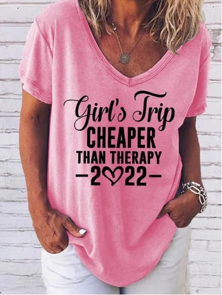 Small Business Ladies Stylish Tops Women'S Summer Print Short Sleeve V Neck T Shirt