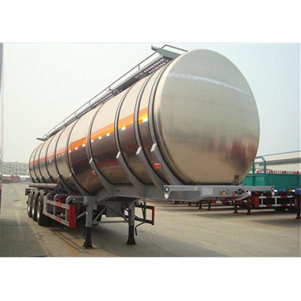 Aluminum Flammable Liquid Fuel Crude Oil Tanker Truck Trailer With Capacity Optional 43 -49 M3