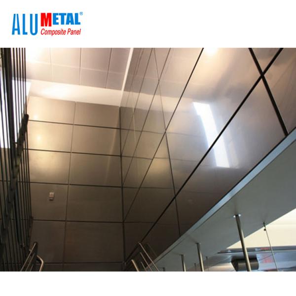 Brushed Aluminium Indoor Metal Composite Panel Sheet 4mm LDPE 1000mm