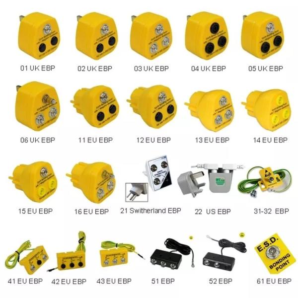 ABS Snap Grounding ESD UK US EU Industrial Plug Yellow Color