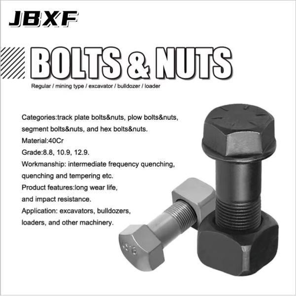 Excavator Bolts And Nuts For Volvo EC140LCM EC150 135-32-11211 79039445 Track Chain Shoe Bolts And Nuts