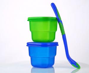 Quality Airtight Plastic 2pcs BPA Free Food Storage With Spoon wholesale