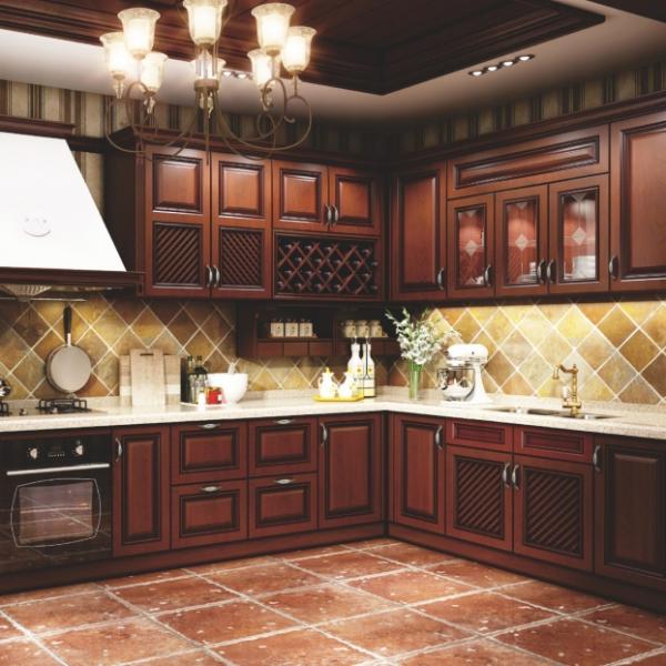 Classical Kitchen Cabinet with elegant wood finish and modern design