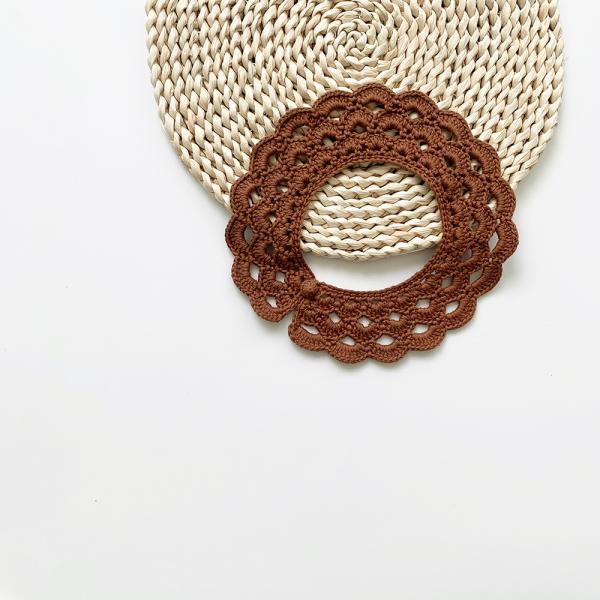 Y-F 2023 Autumn Girls Two Tone Detachable Lace Collar Crochet Kids Cotton Flower Wedding Vintage Collar