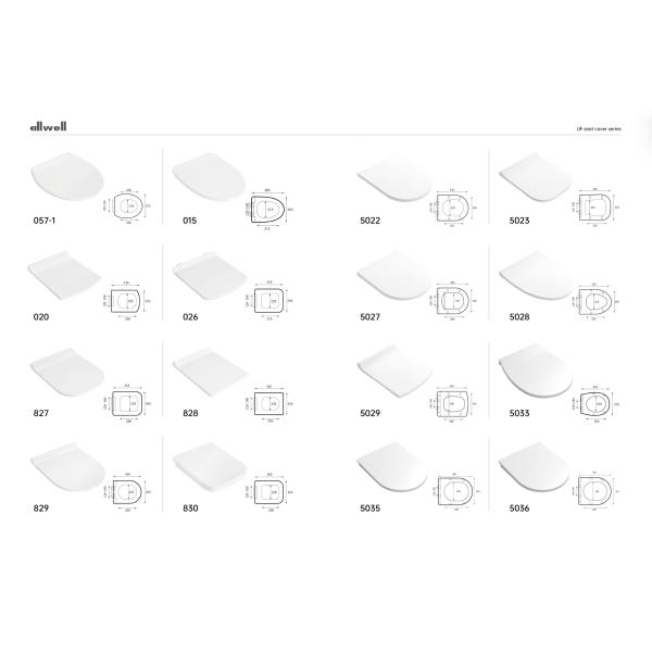 Duroplast Hot Sale Custom Cheap Price WC Bathroom Sanitary Ware Modern Soft Closing UF Square Shape Toilet Seat Cover