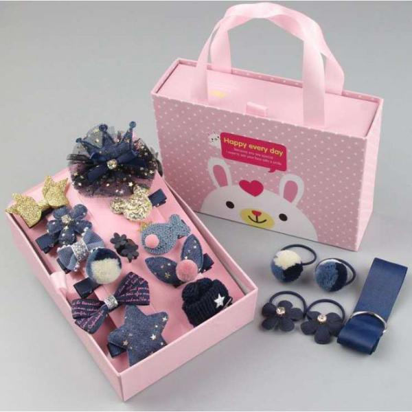 Japan Korea new kids baby girls hair accessories 18 sets gift box cute little princess baby hairpin baby hairban
