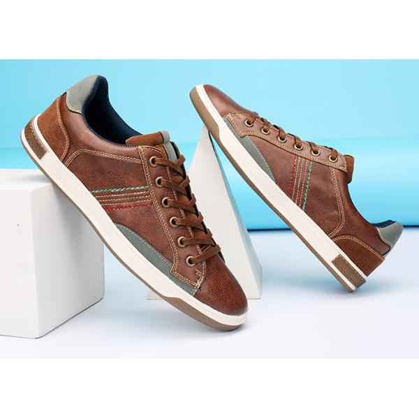 Leather Stitching Mens Lace Up Sneakers Casual Mens Slip On Oxford Shoes For Summer