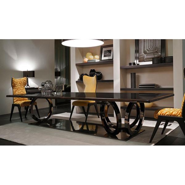 Marble Decal Luxury Modern Dining Table Set , 750mm Solid Wood Dining Table