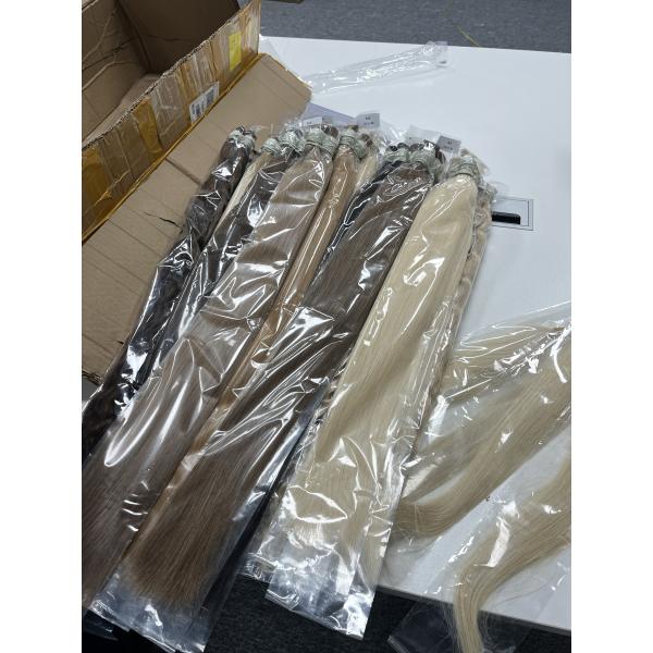 Blonde 100% unprocessed human hair bulk hair extension natural cuticle hair bulk for wholesale