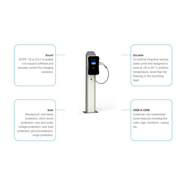 OEM Home EV Charger 16A Current Switchable SAE 11kw For Customers