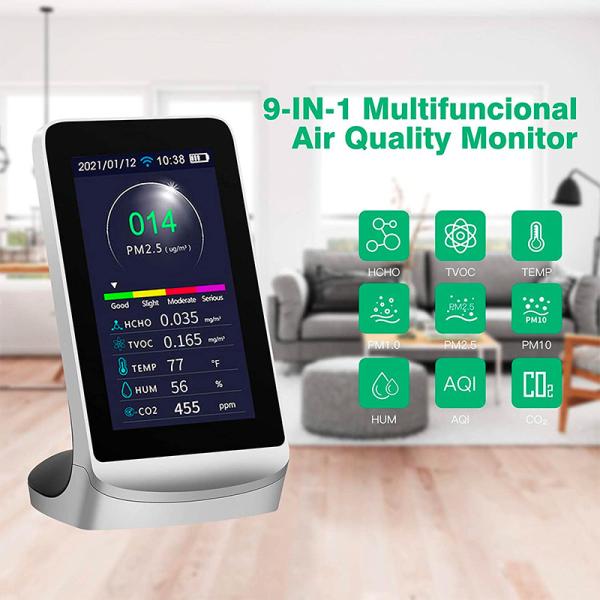 Indoor WiFi Air Quality Monitor HCHO TVOC CO2 PM2.5 PM10 PM1.0