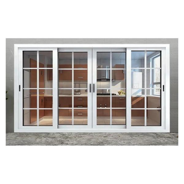 Aluminium Double Tempered Glass Energy Efficient Sliding Door