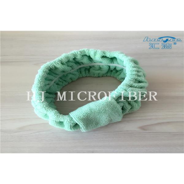 Green Color Microfiber Towel Fabric Chasp Hair Band For Bath Or Washing Face Using