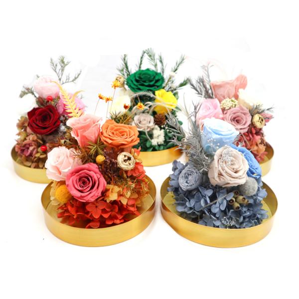 Luxury Preserved Rose Glass Dome Beautiful For Christmas Decoration