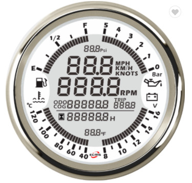 Black 85mm 16V 5 Bar Multi Function Boat Gauge Set Yacht Instrument