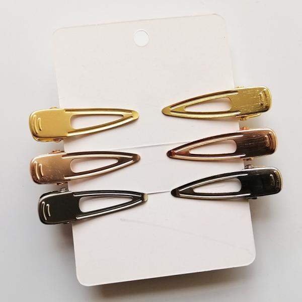 Gold small metal hair clips for thick hair clutcher Geometric pearl hair claw 5.2x1.5cm