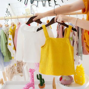 Children's Girls Corduroy Suspender Skirt Set