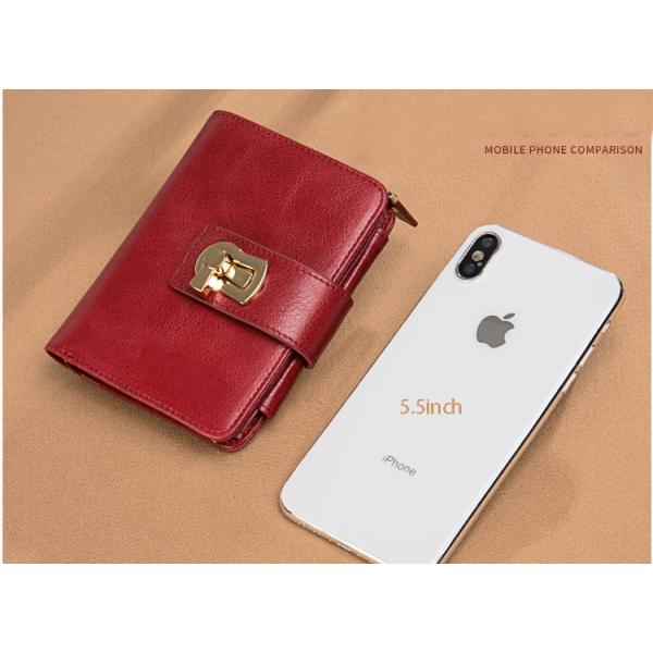 Purse lady short 2019 leather zipper folding card bag integrated fashion women's multi-function small wallet