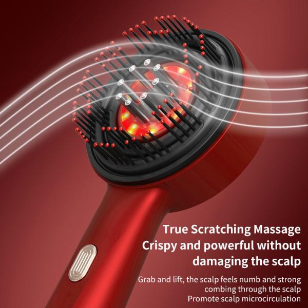 Red Light Therapy Electric Hair Scalp Massager Brush For Hair Growth Relieves Tension