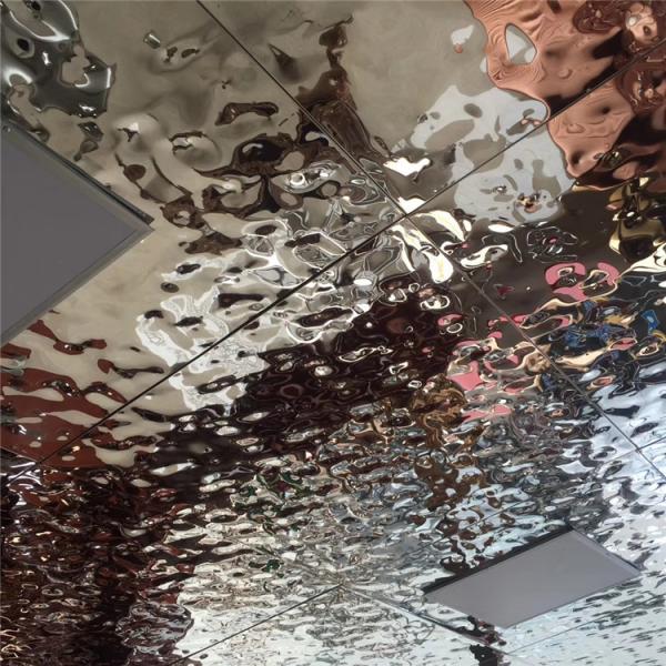Ripple Stainless Steel Sheets Gold Mirror Finish For Hotels Villa Lobby Interior Decoration 201 304 316