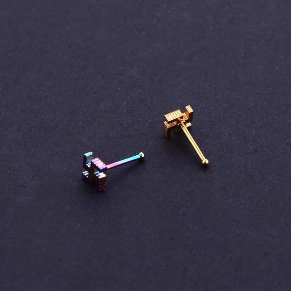 Fashion body piercing jewelry gold plated nose stud on hot sale