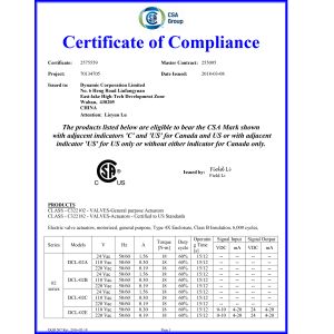 Dynamic Corporation Limited Certifications