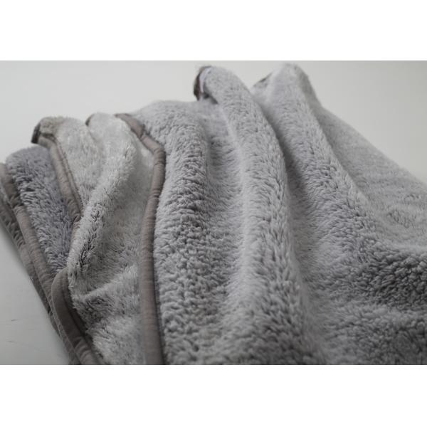 Micro Mink Knit Sherpa Blanket Warm Double Ply Solid Harmless Super Soft Classic Gray
