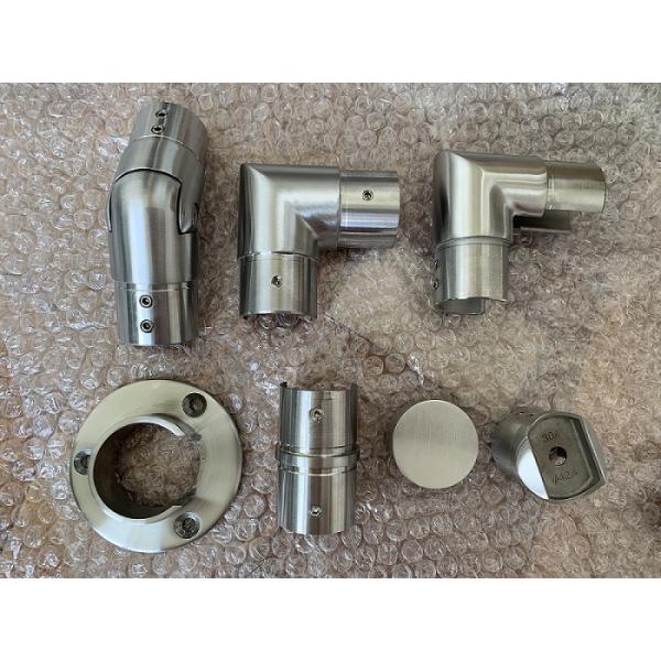 Slotted Stainless Steel Railing Base Flange Satin / Mirror Surface Optional